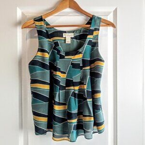 Partimi Silk Pleated Sleeveless Double Layer Tank Top